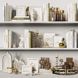 Decorative white gold books